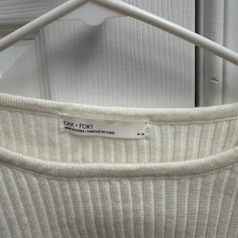 White Ribbed Layered Long Sleeve & Tank Top - Picture 3 of 5